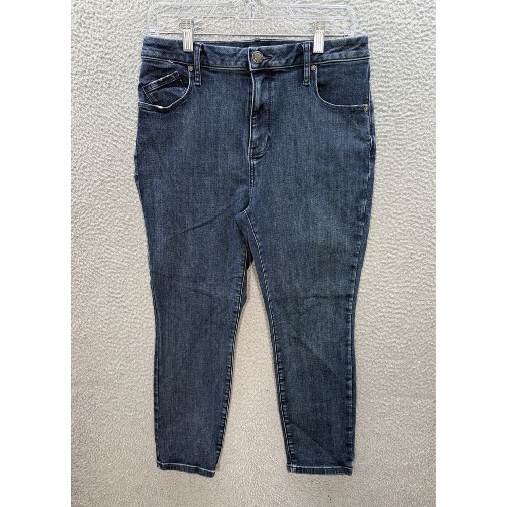Simply‎ Vera Vera Wang Jeans Womens 12 Petite Blue Denim Skinny Ankle Stretch